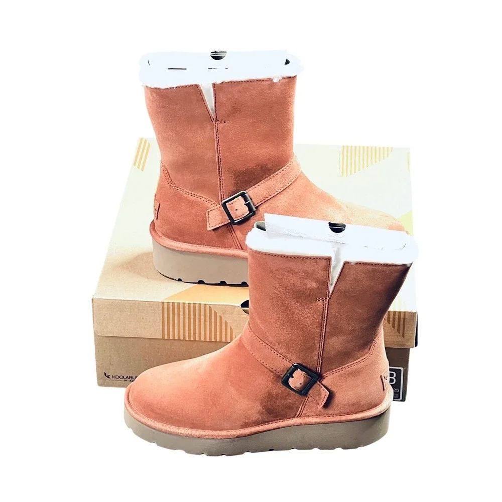NIB Koolaburra by UGG Kelissa Short Suede Boots Women's 8 Baked Clay 1152030‎